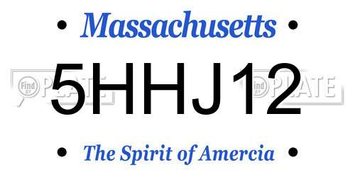 5HHJ12 Massachusetts License Plate
