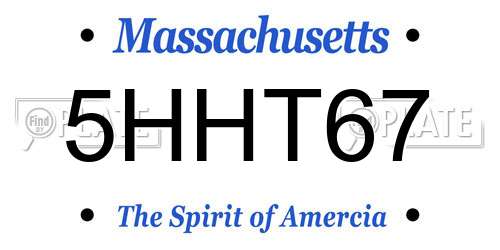5HHT67 Massachusetts License Plate
