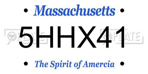 5HHX41 Massachusetts License Plate