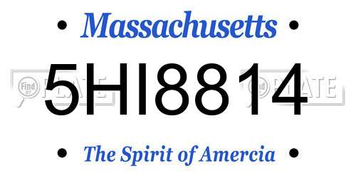 5HI8814 Massachusetts License Plate