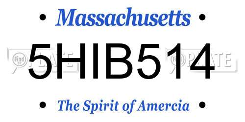 5HIB514 Massachusetts License Plate