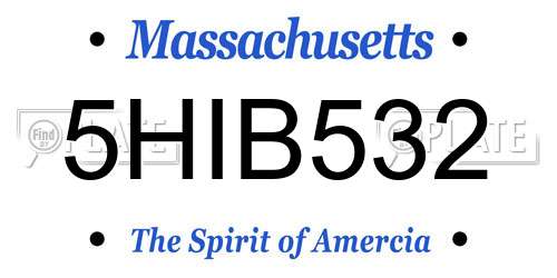 5HIB532 Massachusetts License Plate
