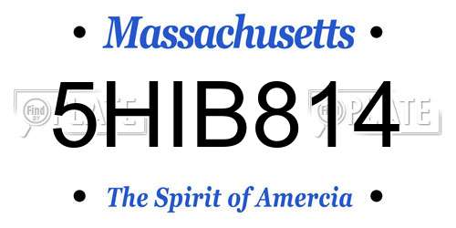 5HIB814 Massachusetts License Plate