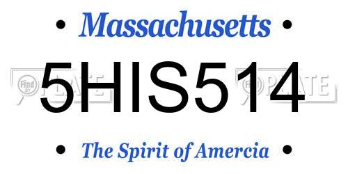 5HIS514 Massachusetts License Plate
