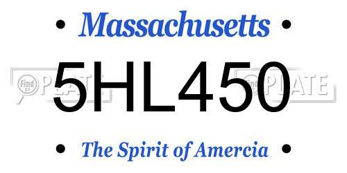 5HL450 Massachusetts License Plate