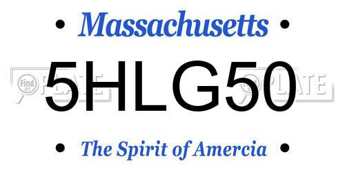 5HLG50 Massachusetts License Plate