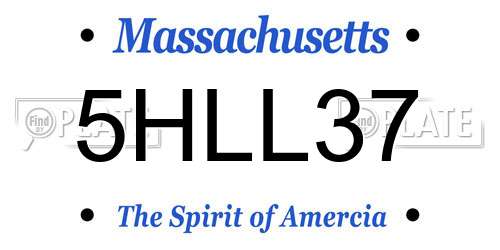 5HLL37 Massachusetts License Plate