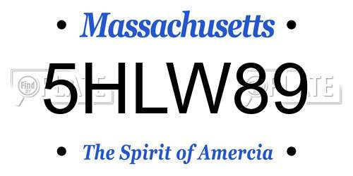 5HLW89 Massachusetts License Plate