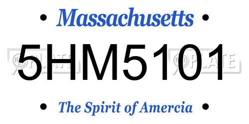 5HM5101 Massachusetts License Plate