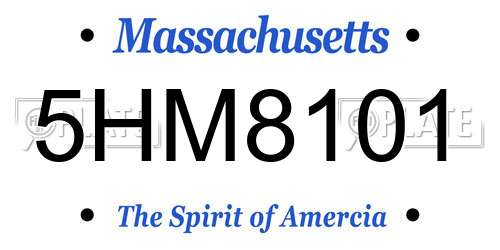 5HM8101 Massachusetts License Plate