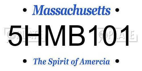 5HMB101 Massachusetts License Plate