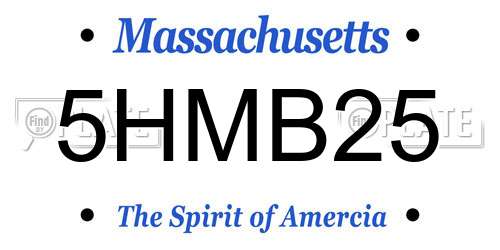 5HMB25 Massachusetts License Plate