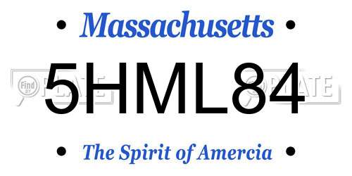 5HML84 Massachusetts License Plate