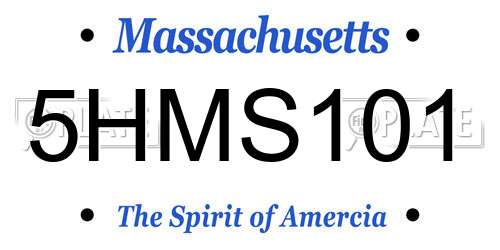 5HMS101 Massachusetts License Plate