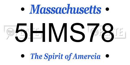 5HMS78 Massachusetts License Plate