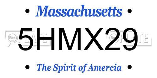 5HMX29 Massachusetts License Plate