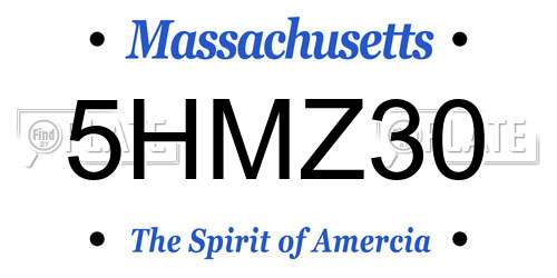 5HMZ30 Massachusetts License Plate