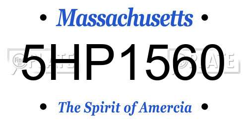 5HP1560 Massachusetts License Plate