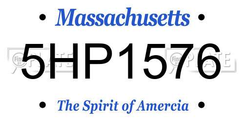 5HP1576 Massachusetts License Plate