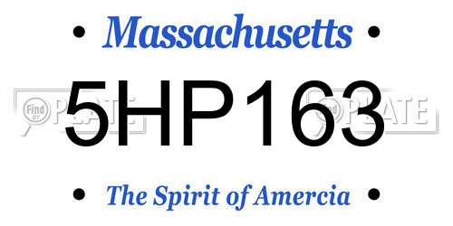 5HP163 Massachusetts License Plate