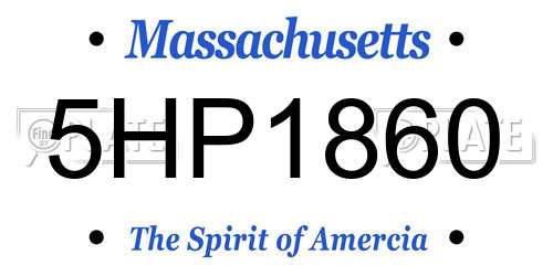 5HP1860 Massachusetts License Plate