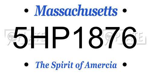 5HP1876 Massachusetts License Plate