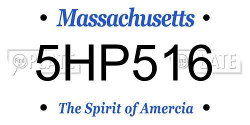 5HP516 Massachusetts License Plate