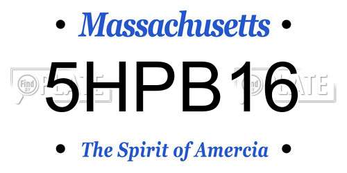 5HPB16 Massachusetts License Plate