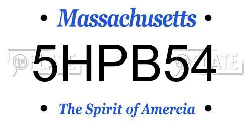 5HPB54 Massachusetts License Plate