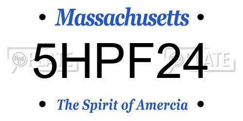 5HPF24 Massachusetts License Plate