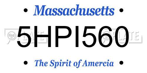 5HPI560 Massachusetts License Plate