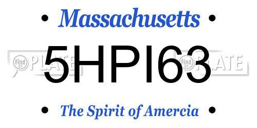 5HPI63 Massachusetts License Plate