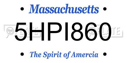 5HPI860 Massachusetts License Plate