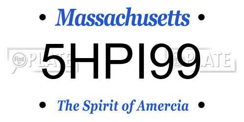 5HPI99 Massachusetts License Plate