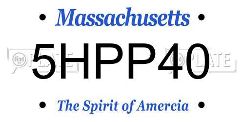 5HPP40 Massachusetts License Plate