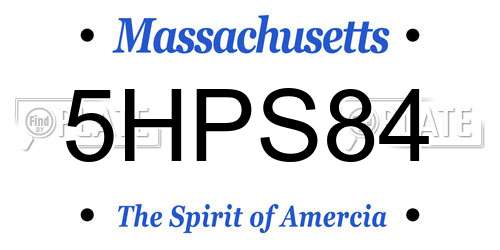 5HPS84 Massachusetts License Plate