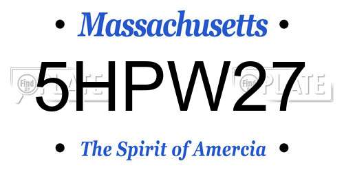5HPW27 Massachusetts License Plate
