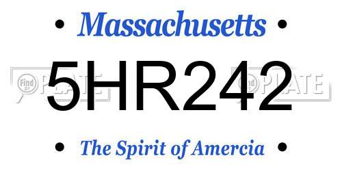 5HR242 Massachusetts License Plate