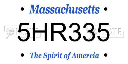 5HR335 Massachusetts License Plate