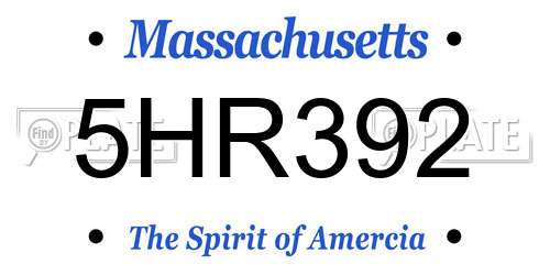 5HR392 Massachusetts License Plate
