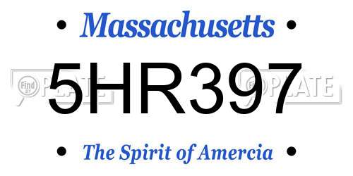5HR397 Massachusetts License Plate
