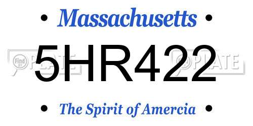 5HR422 Massachusetts License Plate