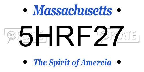 5HRF27 Massachusetts License Plate
