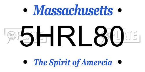5HRL80 Massachusetts License Plate