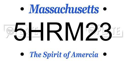 5HRM23 Massachusetts License Plate
