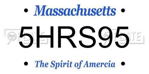 5HRS95 Massachusetts License Plate
