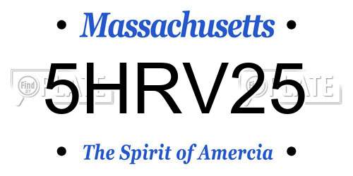 5HRV25 Massachusetts License Plate