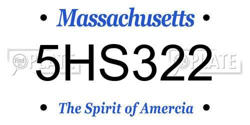 5HS322 Massachusetts License Plate