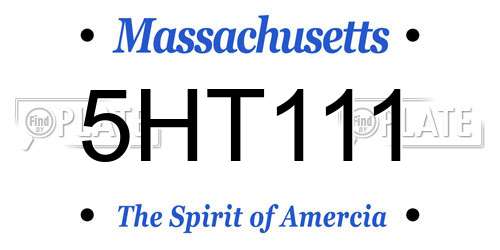 5HT111 Massachusetts License Plate