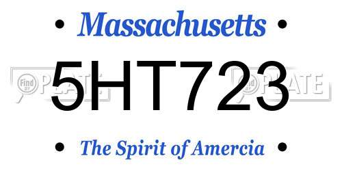 5HT723 Massachusetts License Plate